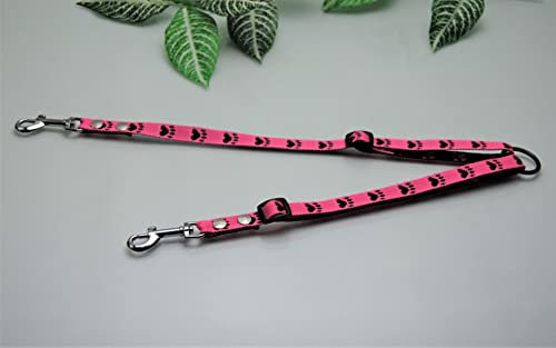 Koppel Gr.S verstellbar Pink-Pfötchen Zwillingsleine Koppelleine 15mm Koppel Gr.S verstellbar Pink-Pfötchen Zwillingsleine Koppelleine 15mm von BULLYZEI