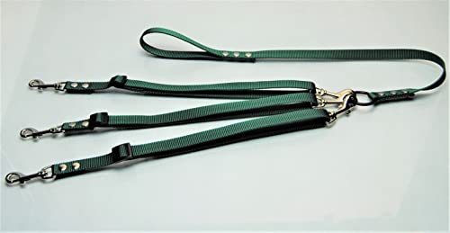 Koppel-Leine erweiterbar mit 3 Schenkel, verstellbar 20mm Grün Koppel-Leine erweiterbar mit 3 Schenkel, verstellbar 20mm Grün von BULLYZEI