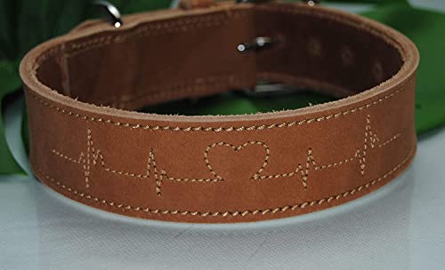 Lederhalsband 70cm Gr.L-XL, braun Herzschlag Fettleder Lederhalsband 70cm Gr.L-XL, braun Herzschlag Fettleder von BULLYZEI