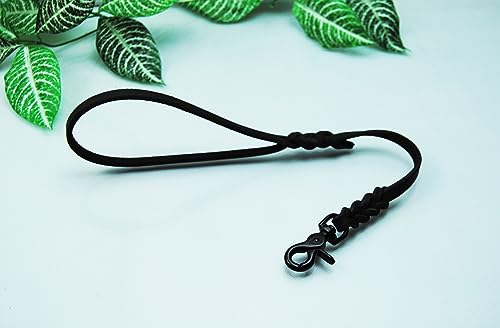 Lederleine geflochten schwarz 50cm x 10mm mit Schlaufe Scherenhaken Lederleine geflochten schwarz 50cm x 10mm mit Schlaufe Scherenhaken von BULLYZEI