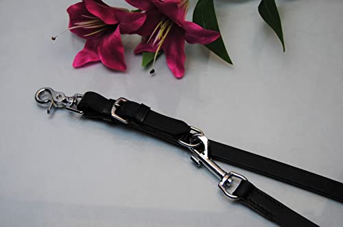 Lederleine schwarz verstellbar 2m x 18mm Karabiner wechselbar Scherenkarabiner Lederleine schwarz verstellbar 2m x 18mm Karabiner wechselbar Scherenkarabiner von BULLYZEI