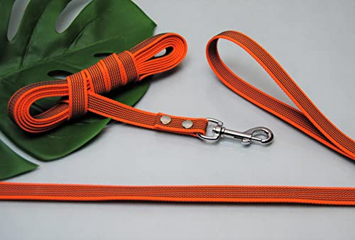 Leine gummiert 1m x 20mm ohne Schlaufe Orange Trainingsleine Leine gummiert 1m x 20mm ohne Schlaufe Orange Trainingsleine von BULLYZEI