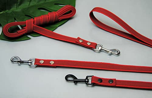 Leine gummiert 25mm x 1m ohne Schlaufe Rot, schwarzer Karabiner Trainingsleine Leine gummiert 25mm x 1m ohne Schlaufe Rot, schwarzer Karabiner Trainingsleine von BULLYZEI