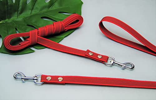 Leine gummiert 25mm x 2m ohne Schlaufe Rot Trainingsleine Leine gummiert 25mm x 2m ohne Schlaufe Rot Trainingsleine von BULLYZEI