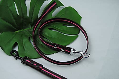 Leine gummiert 2m ohne Schlaufe Braun-Pink, Karabiner Schwarz, Trainingsleine Leine gummiert 2m ohne Schlaufe Braun-Pink, Karabiner Schwarz, Trainingsleine von BULLYZEI