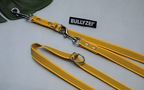 Leine gummiert 4-Fach verstellbar 3m x 20mm gelb Leine gummiert 4-Fach verstellbar 3m x 20mm gelb von BULLYZEI