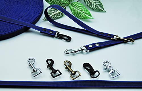 Leine gummiert Royal-Blau 20mm x 1,5m ohne Schlaufe, Scheren-Haken, Trainingsleine Leine gummiert Royal-Blau 20mm x 1,5m ohne Schlaufe, Scheren-Haken, Trainingsleine von BULLYZEI