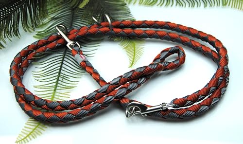 Leine rund verstellbar geflochten Kupfer - Grafit, 2m x 12mm von BULLYZEI