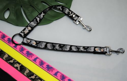 Nylon Koppel 25mm Zwillingsleine Koppelleine Verbindungsleine, Leine für Zwei 2 Hunde (Grün-Tarn) von BULLYZEI
