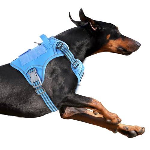 BUMBIN Taktisches Hundegeschirr für große Hunde, kein Ziehen, berühmtes TIK Tok No Pull Welpengeschirr, Fit Smart reflektierendes Haustier-Walking-Geschirr für Training, verstellbares Hundegeschirr von BUMBIN