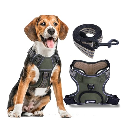 Hundegeschirr mit Tasche (L, Armeegrün) von BUMBIN