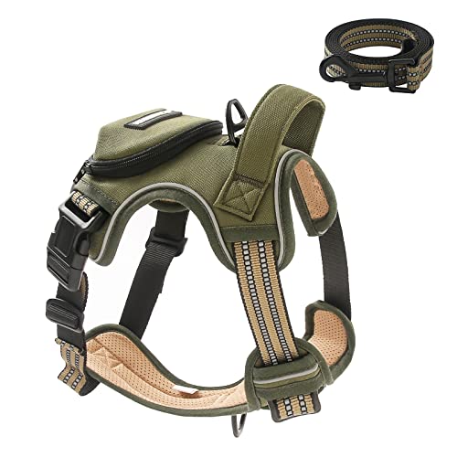 Hundegeschirr mit Tasche (M, Armeegrün) von BUMBIN