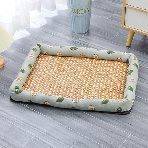 Hundebett, Kühlmatte, Hundematte, Haustier Hund Katze Eis Bett Kühlung Sommer Pad Matte Atmungsaktive Sofa Hund Katze Schlafen Bett for Kleine Mittel Große Hunde katze Matten S 2XL ( Color : Avocado , von BUNGAA