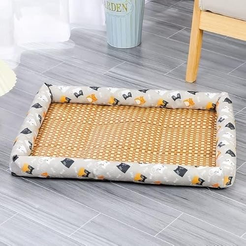 Hundebett, Kühlmatte, Hundematte, Haustier Hund Katze Eis Bett Kühlung Sommer Pad Matte Atmungsaktive Sofa Hund Katze Schlafen Bett for Kleine Mittel Große Hunde katze Matten S 2XL ( Color : Grey Cat von BUNGAA