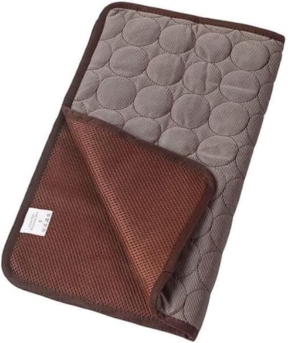 Hundebett, Kühlmatte, Hundematte, Kühlmatte for Hunde, for den Sommer, for Hunde und Katzen, Matten, Decke, Sofa, atmungsaktiv, for kleine, mittelgroße und große Hunde im Auto ( Color : Coffee Mesh Cl von BUNGAA