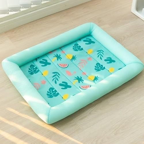 Hundebett, Kühlmatte, Hundematte, Neue S XL Sommer Kühlung Haustier Hund Matte Eis Pad Hund Schlafen Platz Matten for Hunde Katzen Pet Zwinger kühle Kalte Seide Hundebett ( Color : Square Green , Size von BUNGAA