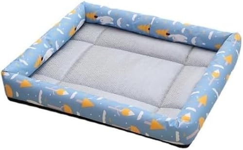 Hundebett, Kühlmatte, Hundematte, S XL Sommer Kühlung Haustier Hund Matte Eis Pad Hund Schlafen Quadratische Matten for Hunde Katzen Haustier Zwinger Kühle Kalte Seide Hundebett ( Color : A , Size : S von BUNGAA