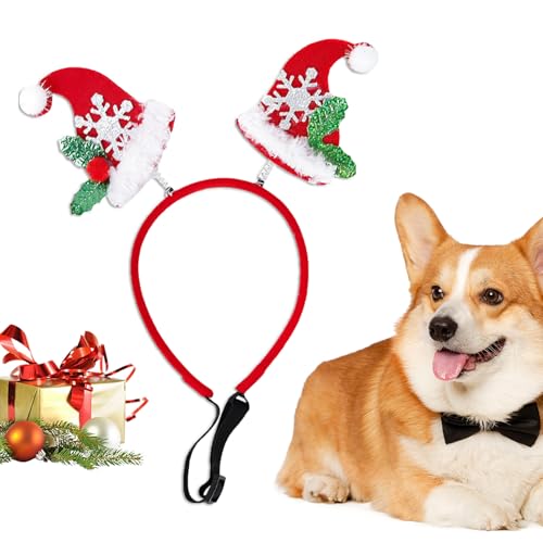 BUNIQ Kopfbedeckung aus Welpengeweih | Hundegeweih Stirnband | Haustier-Weihnachtskleidungs-Zubehör-Set, Elch- -Kopfbedeckung für Haustiere, Hunde, Kaninchen von BUNIQ
