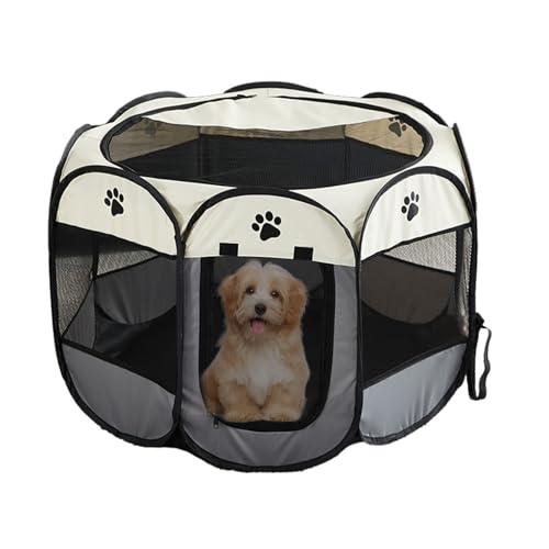 Haustier-Spielgehege für Hunde,Faltbare, abnehmbare Hundebox aus Oxford-Stoff mit Reißverschluss | Tragbarer achteckiger Käfig für Camping, Spazierengehen, niedlicher Katzenzaun für Kaninchen, Buniq von BUNIQ