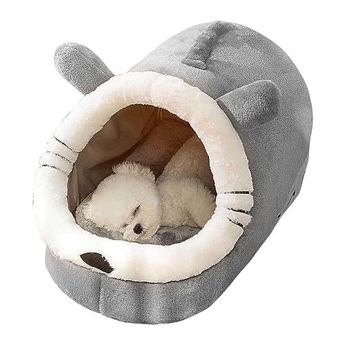 Katzenversteck | Verdicktes Katzenbett in Chinchilla-Form mit Rutschfester Unterseite - Katzenversteck für Kätzchen oder kleine Hunde, geschlossenes Katzenbett für Katzen und Kätzchen, Buniq von BUNIQ