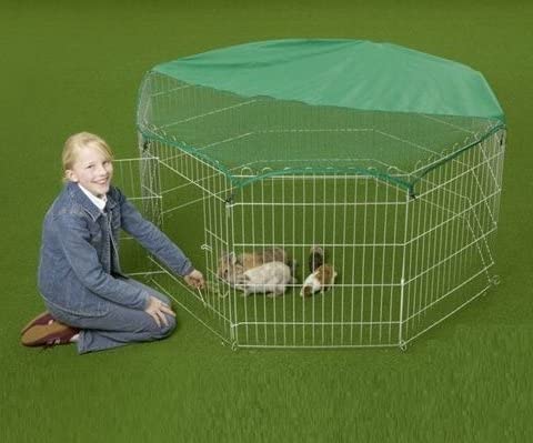 Bunny Business Laufstall für Kaninchen/Meerschweinchen, 8 Paneele, XL (8 Paneele, 140 x 140 cm) von BUNNY BUSINESS