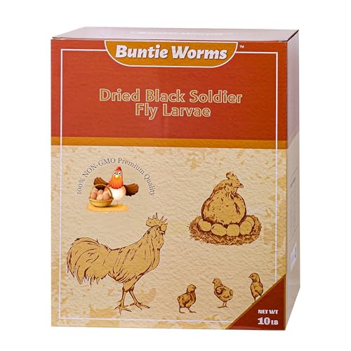 BUNTIE WORMS 4,5 kg getrocknete schwarze Soldatenfliegenlarven Kalzium-Maden für Hühner, Vögel, Reptilien von BUNTIE WORMS
