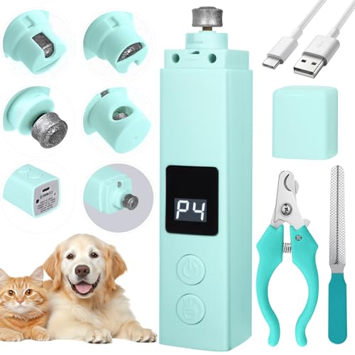 BUOAZR Krallenschleifer für Hunde 4-Gang mit LED-Licht, Elektrischer Hundekrallenschneider, Superleise, USB Wiederaufladbar Hundekrallenfeile für Große, Mittelgroße und Kleine Hunde und Katzen(Grün) BUOAZR Krallenschleifer für Hunde 4-Gang mit LED-Licht, Elektrischer Hundekrallenschneider, Superleise, USB Wiederaufladbar Hundekrallenfeile für Große, Mittelgroße und Kleine Hunde und Katzen(Grün) von BUOAZR