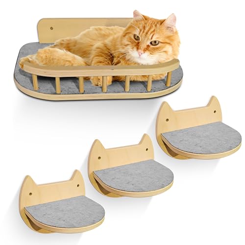 BUOGA - Große Katzen-Wandregale + 3 Katzenwandstufen, Katzenbaum, Katzeneckregal, Katzenregal, Katzenbett, Katzenkratzer, Katzenwandmöbel, Katzenwandregal, Katzenfensterstange, Katzenhängematte, BUOGA - Große Katzen-Wandregale + 3 Katzenwandstufen, Katzenbaum, Katzeneckregal, Katzenregal, Katzenbett, Katzenkratzer, Katzenwandmöbel, Katzenwandregal, Katzenfensterstange, Katzenhängematte, von BUOGA