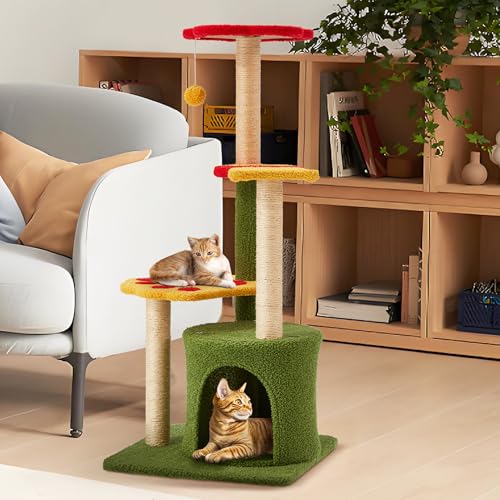 Niedlicher Kratzbaum für den Innenbereich, Sisal-Kratzbäume mit Sprungplattform, Katzenmöbel, Aktivitätszentrum, 94 cm Niedlicher Kratzbaum für den Innenbereich, Sisal-Kratzbäume mit Sprungplattform, Katzenmöbel, Aktivitätszentrum, 94 cm von BUPPLEE