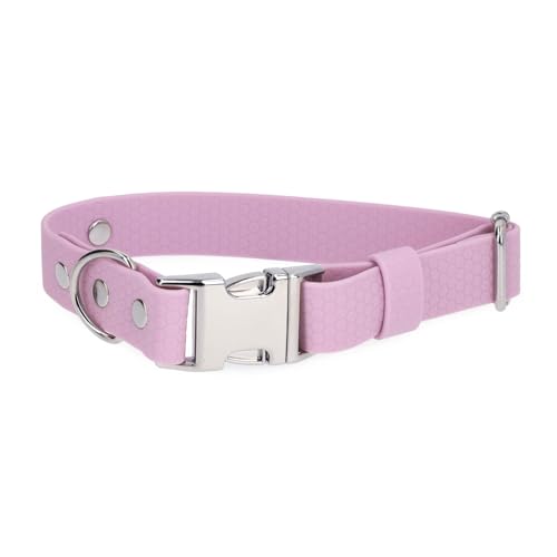 BURA Wasserdichter Hundehalsband – Geruchshemmend, Leicht zu Reinigen, Langlebig, Allergikerfreundlich, Verstellbar, Modernes Design – Ideal für Alltag und Outdoor-Aktivitäten (Flieder, M) von BURA