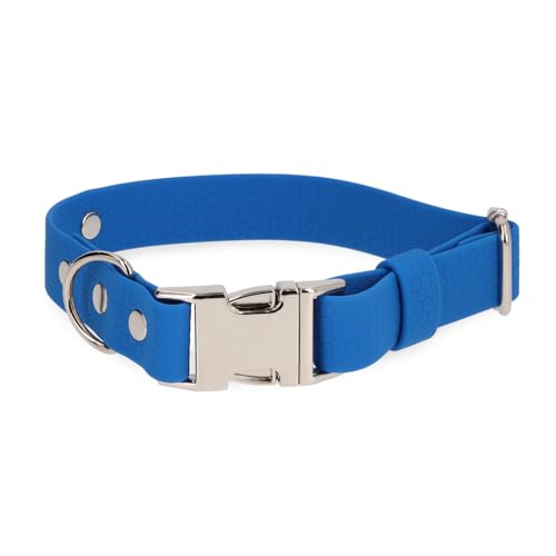 BURA Wasserdichter Hundehalsband – Geruchshemmend, Leicht zu Reinigen, Langlebig, Allergikerfreundlich, Verstellbar, Modernes Design – Ideal für Alltag und Outdoor-Aktivitäten (blau02, S) von BURA