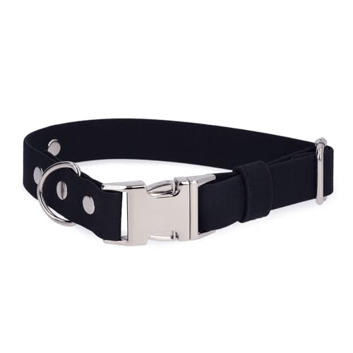 BURA Wasserdichter Hundehalsband – Geruchshemmend, Leicht zu Reinigen, Langlebig, Allergikerfreundlich, Verstellbar, Modernes Design – Ideal für Alltag und Outdoor-Aktivitäten (schawrz, L) von BURA