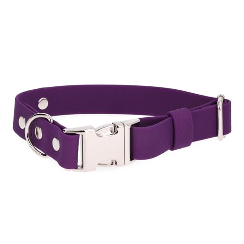 BURA Wasserdichter Hundehalsband – Geruchshemmend, Leicht zu Reinigen, Langlebig, Allergikerfreundlich, Verstellbar, Modernes Design – Ideal für Alltag und Outdoor-Aktivitäten (violett, XS) von BURA