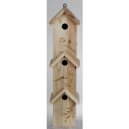 6X 3er Vogelhochhaus 15x60x13cm aus Holz Garten Nistkasten Brut Vögel von BURI