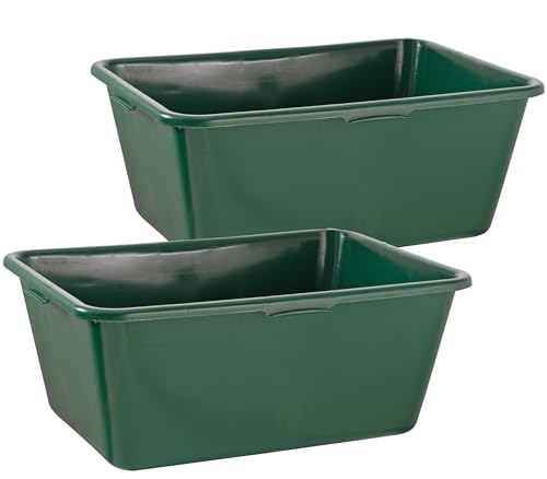 BURI 2er Set Wildwanne 90 Liter Wanne XXL Jagdwanne eckig HDPE Kunststoff - 2X Kunststoffwanne Plastikwanne stapelbar in grün - lebensmittelecht, robust ideal als Futterwanne oder Pferdetränke BURI 2er Set Wildwanne 90 Liter Wanne XXL Jagdwanne eckig HDPE Kunststoff - 2X Kunststoffwanne Plastikwanne stapelbar in grün - lebensmittelecht, robust ideal als Futterwanne oder Pferdetränke von BURI