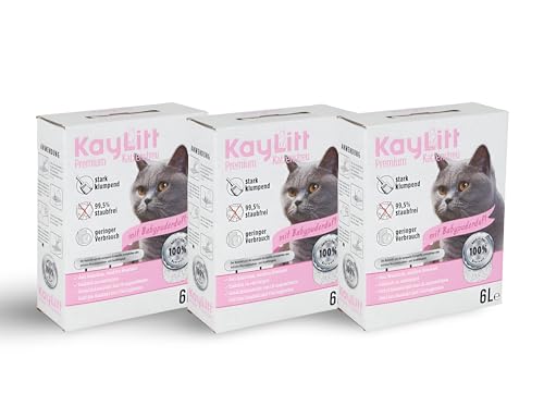 BURI 18L (15,6Kg) Katzenstreu Klumpstreu duftend mit Duft klumpend 100% Bentonit saugstark Streu Einstreu Katze Katzenklo Katzentoilette Katzen Zubehör Indoor Cats cat Litter von BURI