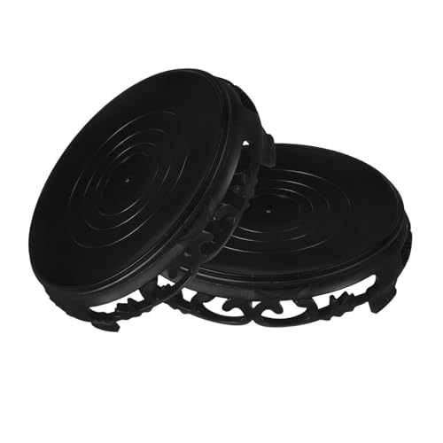 BUTIFULSIC 2 Stück Runder Kunststoff Pflanzenständer Vintage Blumentopf Halter mit Wasserauffangfunktion für Balkon Garten Patio und Aquarium und Platzsparend von BUTIFULSIC