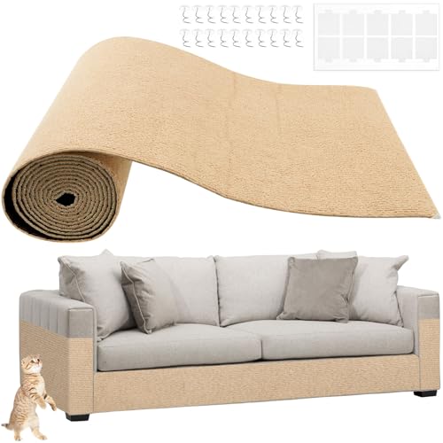 1pc/2pcs Katzenkratzer Matte Selbstkleber Katzener -Kratzer -Pad Cutterpoly PET PET Crock Couch SCHLEIBUNG für Möbelsofa(Khaki,Stil 1) von BUTORY