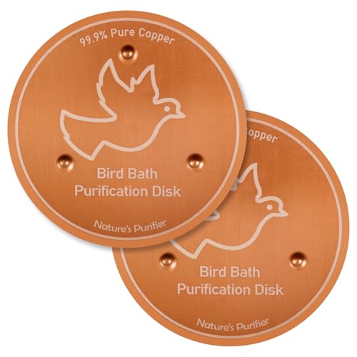 2 PCs empfindliche Vogelbad Kupferscheibe Universal Praktische Vogelbad Reinigungsscheibe für Outdoor Schüssel Gartenbrunnen(Kupfervögel fliegen) von BUTORY