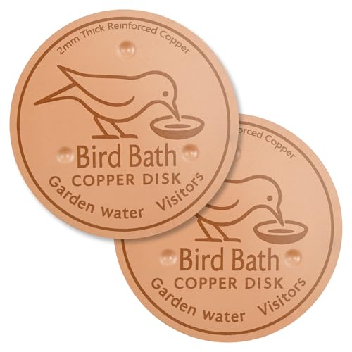2 PCs empfindliche Vogelbad Kupferscheibe Universal Praktische Vogelbad Reinigungsscheibe für Outdoor Schüssel Gartenbrunnen(Kupfervogel -Trinkwasser) von BUTORY
