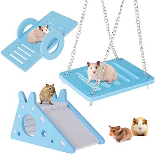 BUTORY Hamster-Spielzeug, 3 Stück, Eco-Board, nicht für Hamster, Spielzeug, Hamster, Ladder, zum Aufhängen, blaue Kette, Swing, Easy Assembly Toys, Hamster-Set für Zuhause, Haustiergeschäft, Dorm BUTORY Hamster-Spielzeug, 3 Stück, Eco-Board, nicht für Hamster, Spielzeug, Hamster, Ladder, zum Aufhängen, blaue Kette, Swing, Easy Assembly Toys, Hamster-Set für Zuhause, Haustiergeschäft, Dorm von BUTORY
