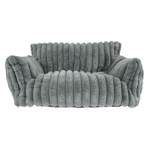 BUTORY Katzenbett Kleines Hundesofa Flauschig Katzensofa Hundebett Mit Rutschfester Unterseite Weich Katzenbett Katzencouch Flanelle Waschbar Haustiersofa(dunkelgrau) von BUTORY