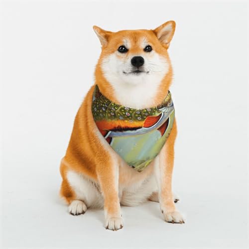Hund oder Katze Brook Trout Fliegenfischen Schal Bedrucktes Muster Haustier Schal Haustier Dreieckstuch Multi-Size Haustier Bandana Lätzchen Halstuch Hund oder Katze Brook Trout Fliegenfischen Schal Bedrucktes Muster Haustier Schal Haustier Dreieckstuch Multi-Size Haustier Bandana Lätzchen Halstuch von BUULOO