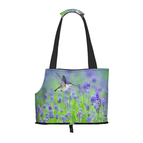 Hundetragetasche, tragbare Haustier-Schulter-Vogel in lila Lavendel Blumen Tasche, faltbarer Haustier-Rucksack, Kotsammler von BUULOO
