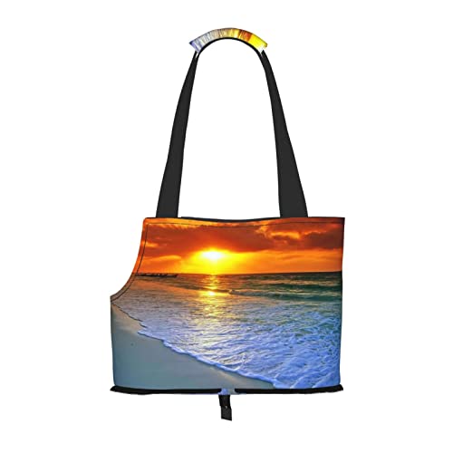 Hundetragetasche, tragbarer Haustier-Schulter-Strand mit Sonnenuntergangstasche, faltbarer Haustier-Rucksack, Kotsammler von BUULOO
