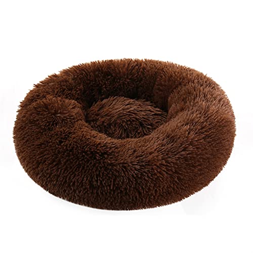 BUUNHI Hundebett Donuts Hundebettkorb Beruhigungsbett Haustierhütte Katzenhaus Kuschelkatzenbetten für kleine große Hunde Hundematte (Color : Coffee, Size : XXL 100cm) von BUUNHI