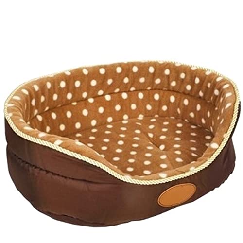 BUUNHI Hundebett Große Größe, extra großes Hundebett, Haus, Sofa, Zwinger, weiches Fleece, Haustier, Hund, Katze, warmes Bett, S-XL Hundematte (Color : Camel dot, Size : M) von BUUNHI