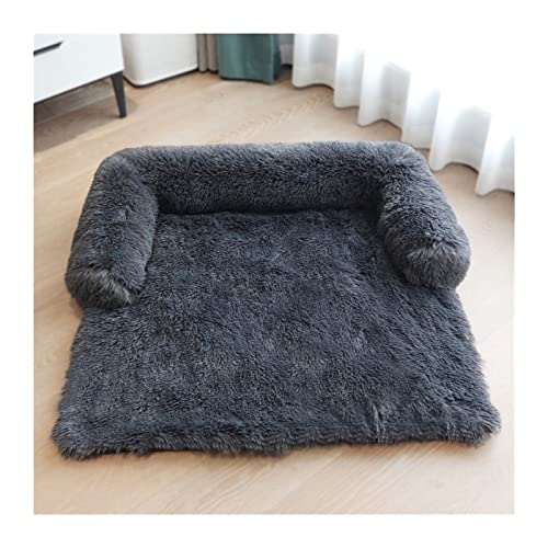 BUUNHI Hundebett Große Hundehausmatte für den Winter, warmes Katzenbett, waschbare Hundekissendecke Hundematte (Color : Darkgrey-ZJ, Size : L) von BUUNHI