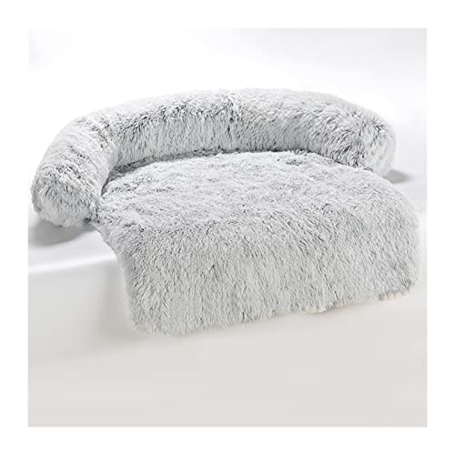 BUUNHI Hundebett Große Hundehausmatte für den Winter, warmes Katzenbett, waschbare Hundekissendecke Hundematte (Color : WhiteGrey-YJ, Size : L) von BUUNHI