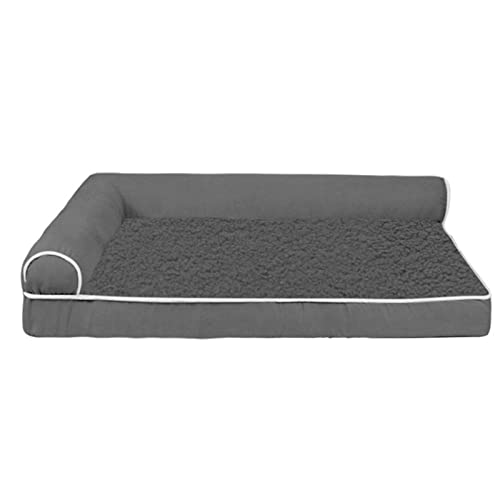 BUUNHI Hundebett Haustier-Hundebett, bequemes Hundesofa, warme Zwinger, große und kleine Haustiere, herausnehmbare Matratze Hundematte (Color : Light Grey, Size : XL 100x60x16cm) von BUUNHI